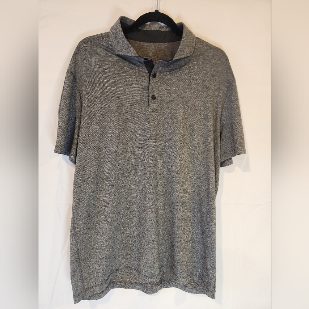 Lululemon Men's Gray Short Sleeve Polo Size XL